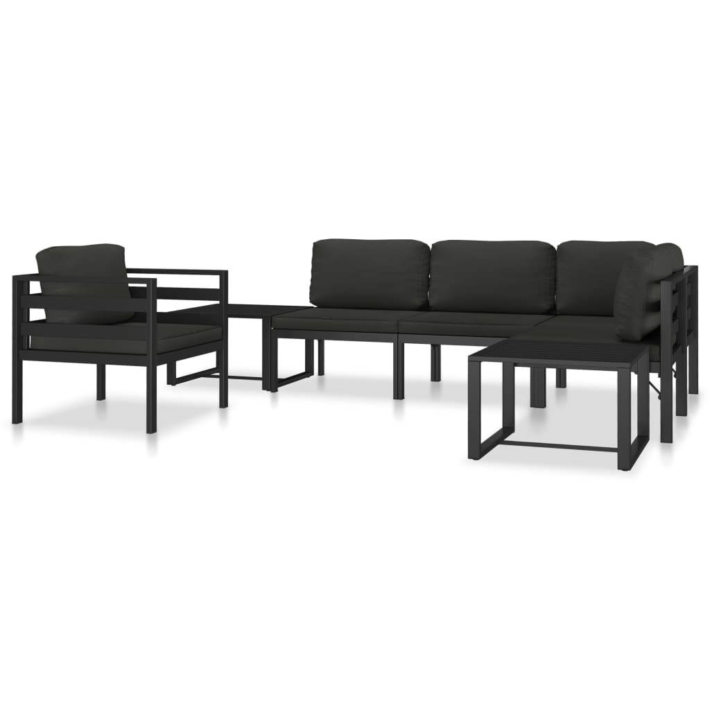 vidaXL Sectional Corner Sofa 1 pc with Cushions Aluminium Anthracite