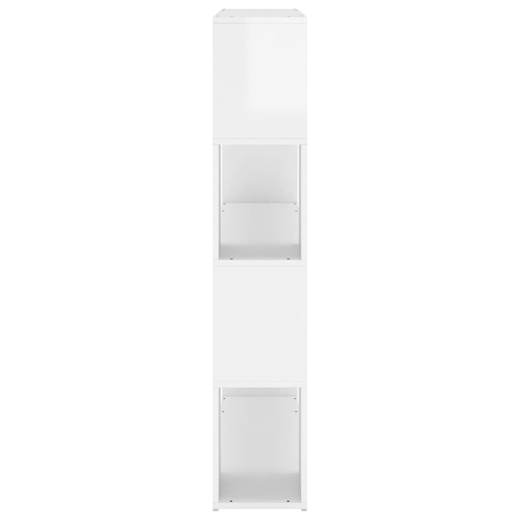 vidaXL Book Cabinet Room Divider High Gloss White 100x24x124 cm