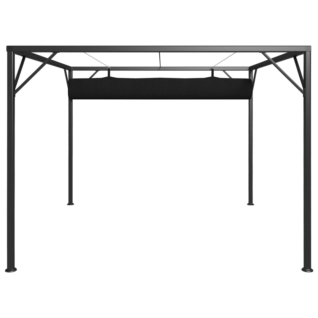 vidaXL Garden Gazebo with Retractable Roof Canopy 3x3 m Anthracite