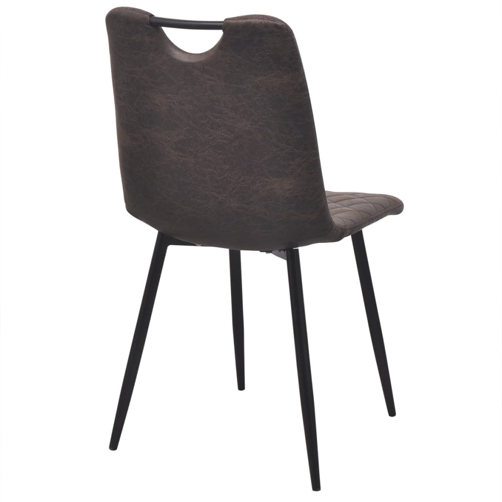 vidaXL Dining Chairs 2 pcs Dark Brown Faux Leather