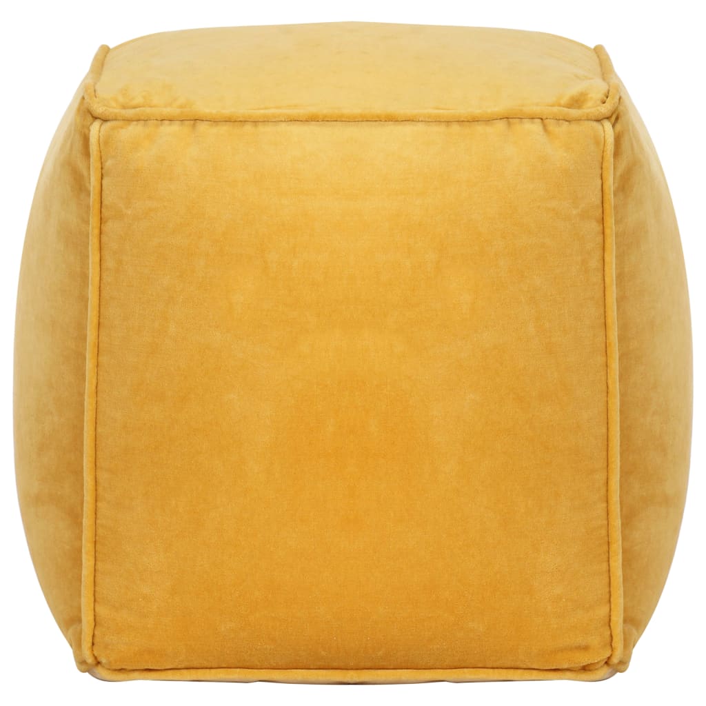 vidaXL Pouffe Cotton Velvet 40x40x40 cm Yellow