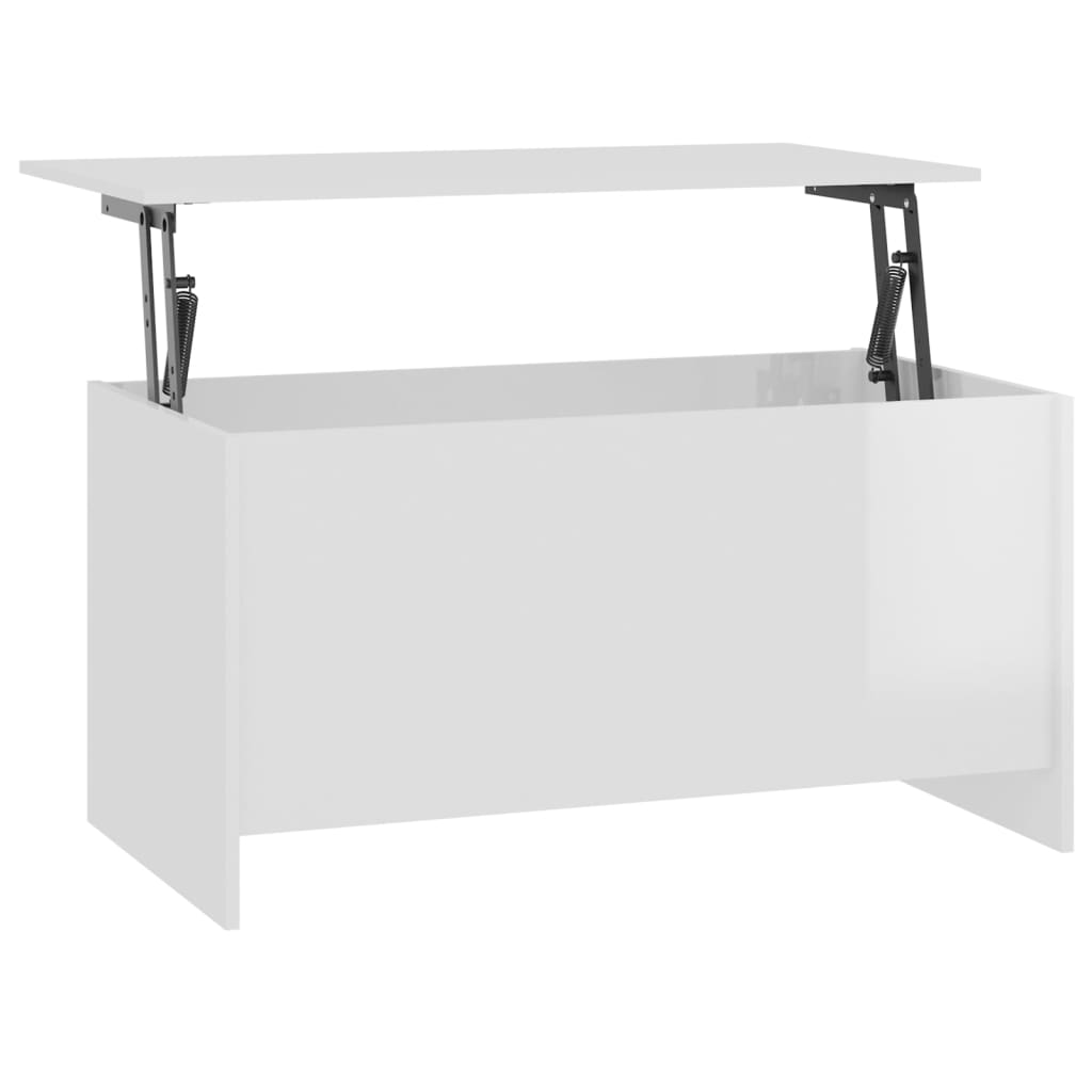 vidaXL Coffee Table High Gloss White 102x55.5x52.5 cm Engineered Wood