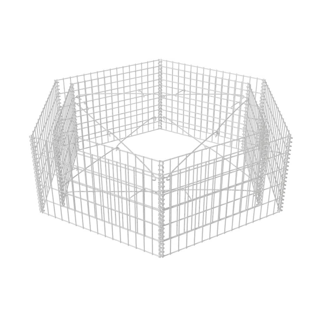 vidaXL Hexagonal Gabion Raised Bed 160x140x50 cm