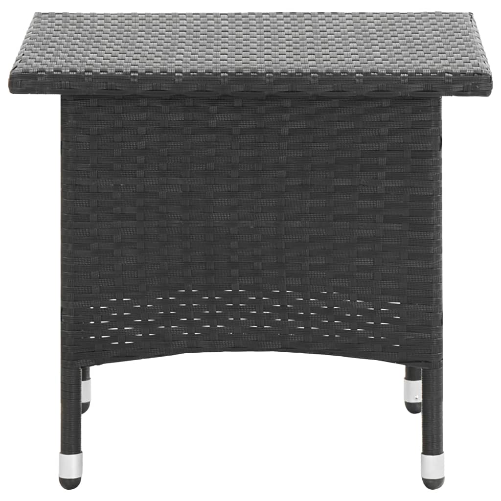 vidaXL Tea Table Black 50x50x47 cm Poly Rattan
