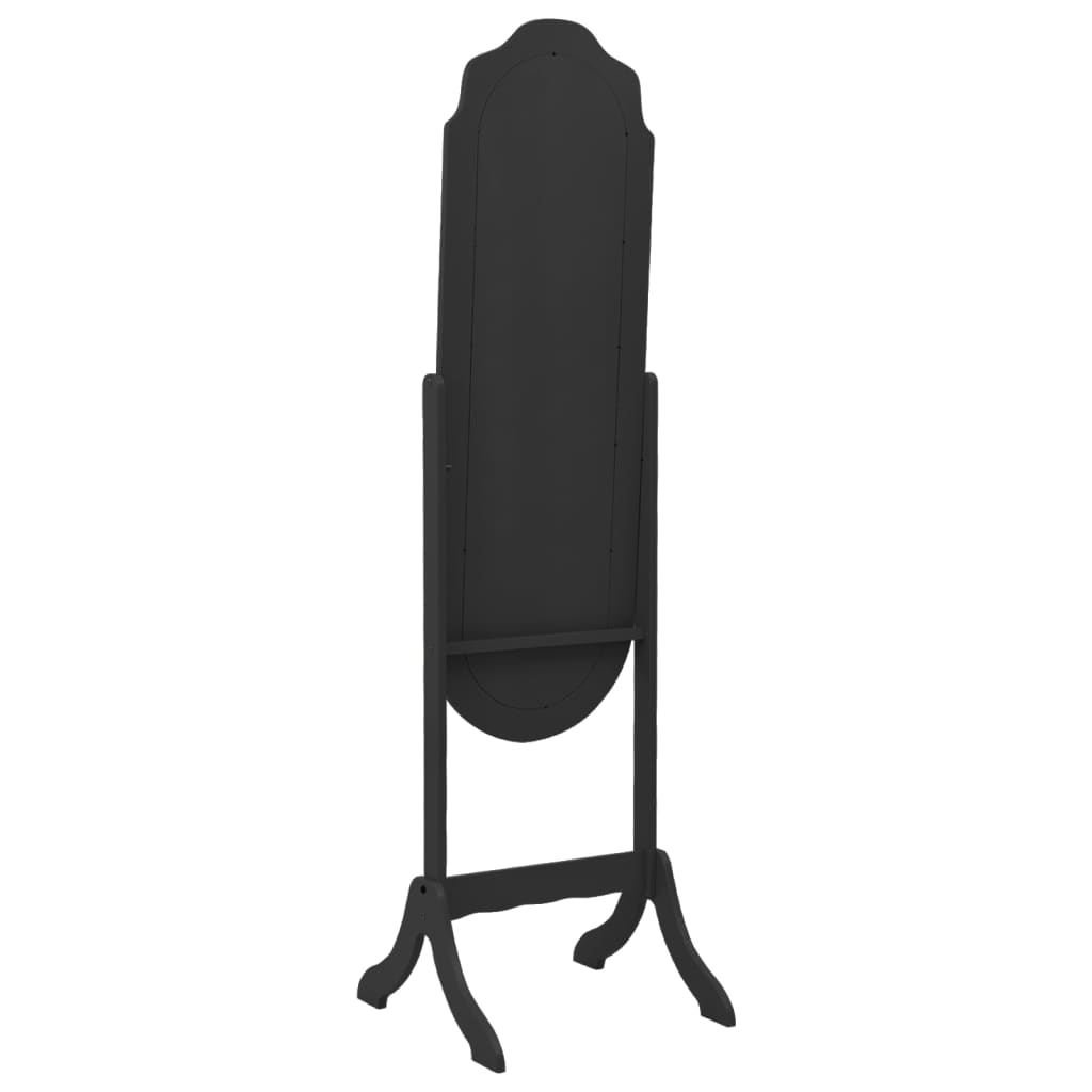 vidaXL Free Standing Mirror Black 45.5x47.5x160 cm Engineered Wood