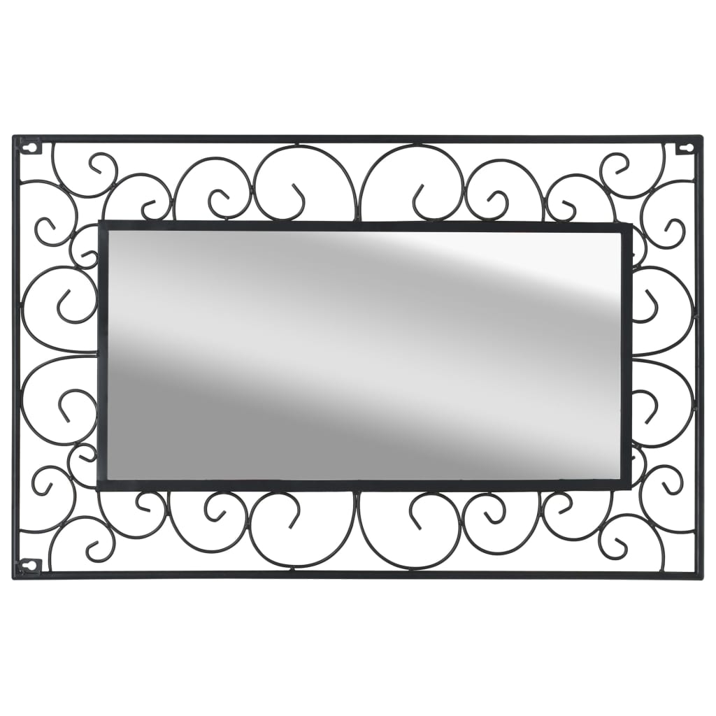 vidaXL Garden Wall Mirror Rectangular 50x80 cm Black