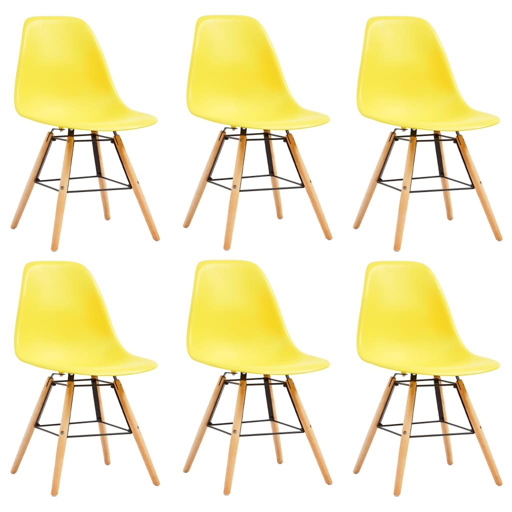 vidaXL Dining Chairs 6 pcs Yellow Plastic