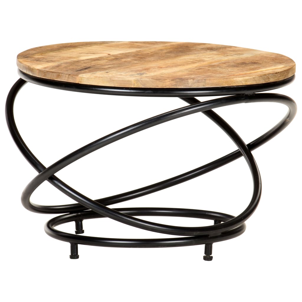 vidaXL Coffee Table Black 60x60x40 cm Solid Rough Mango Wood