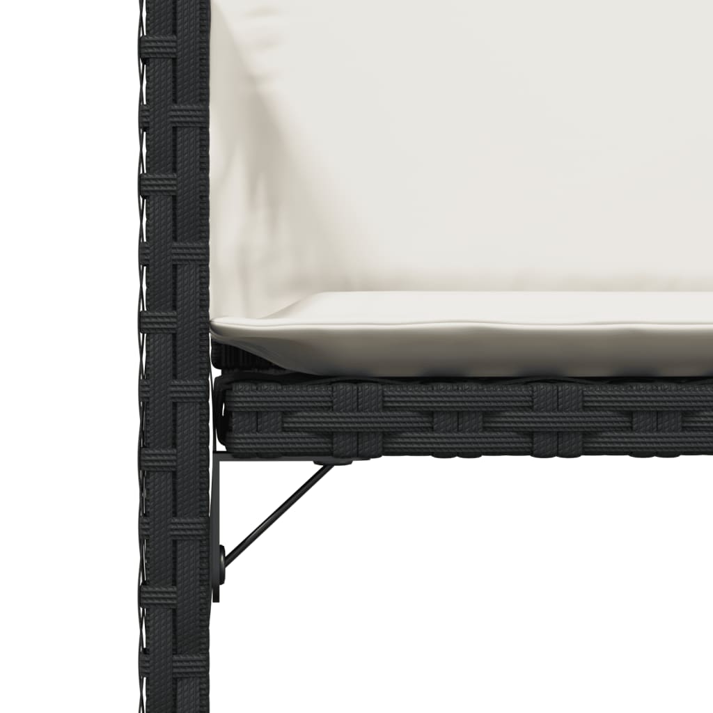 vidaXL Garden Chairs with Cushions 4 pcs Black Poly Rattan