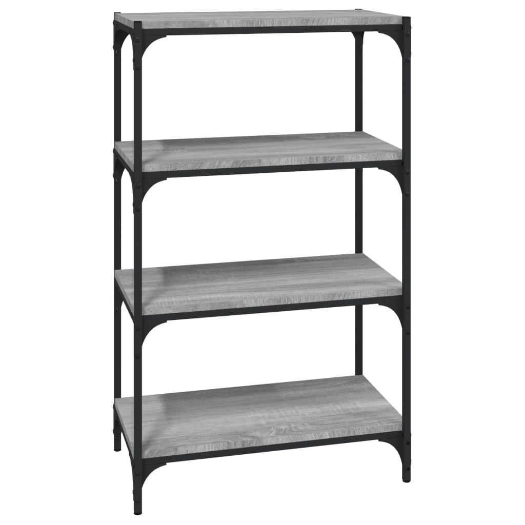 vidaXL Book Cabinet Grey Sonoma 60x33x100 cm Engineered Wood and Steel