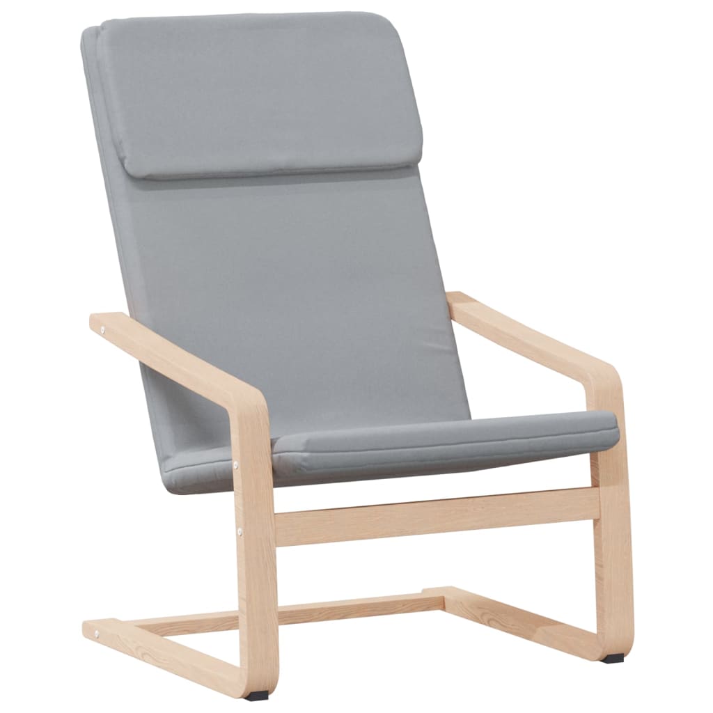 vidaXL Relaxing Chair with Footstool Light Grey Fabric