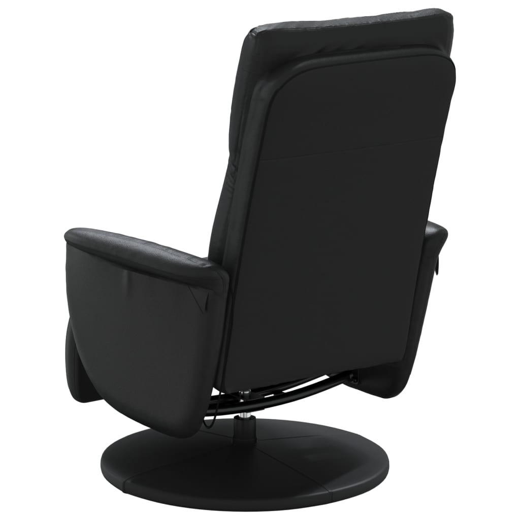 vidaXL Massage Recliner Chair with Footrest Black Faux Leather