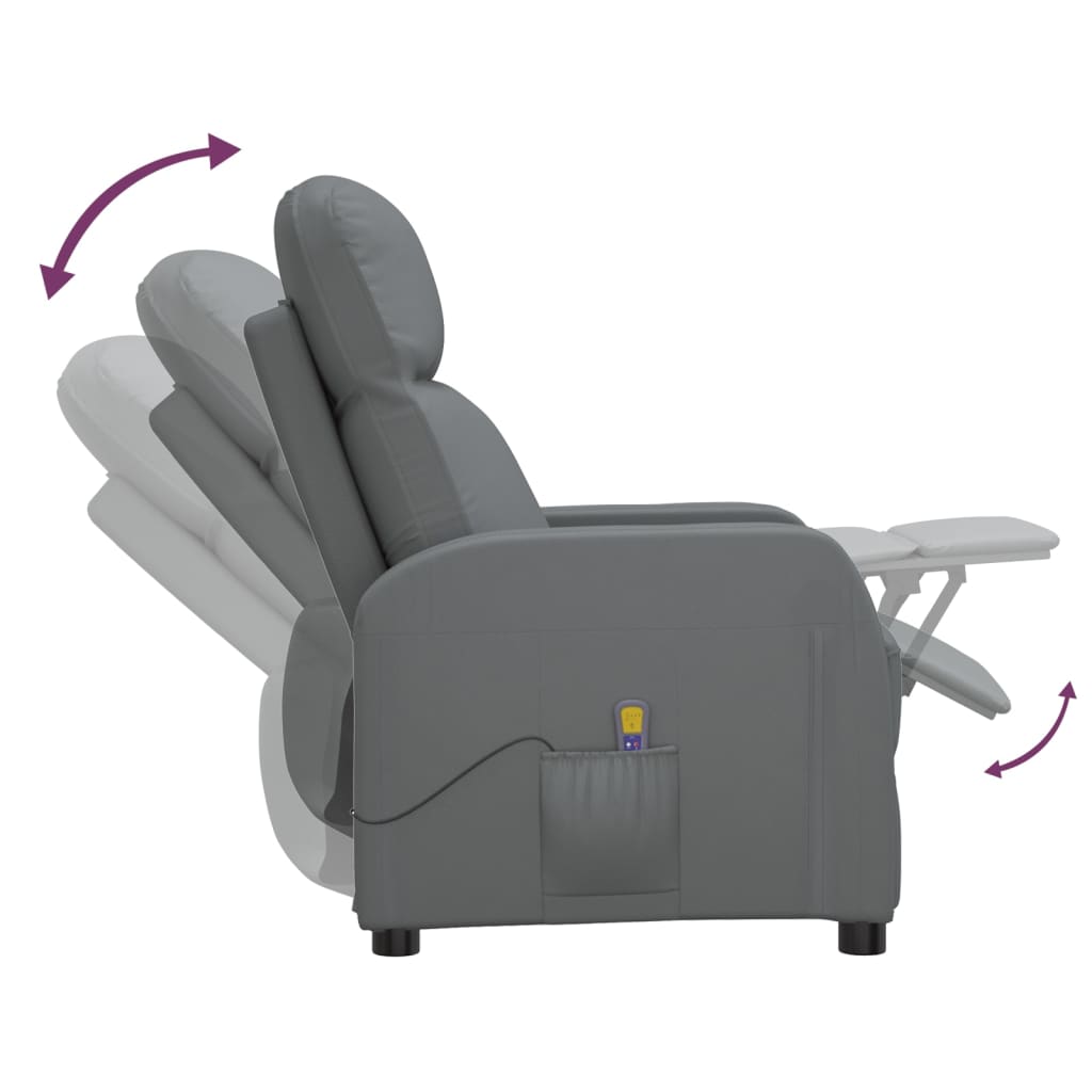 vidaXL Massage Chair Anthracite Faux Leather