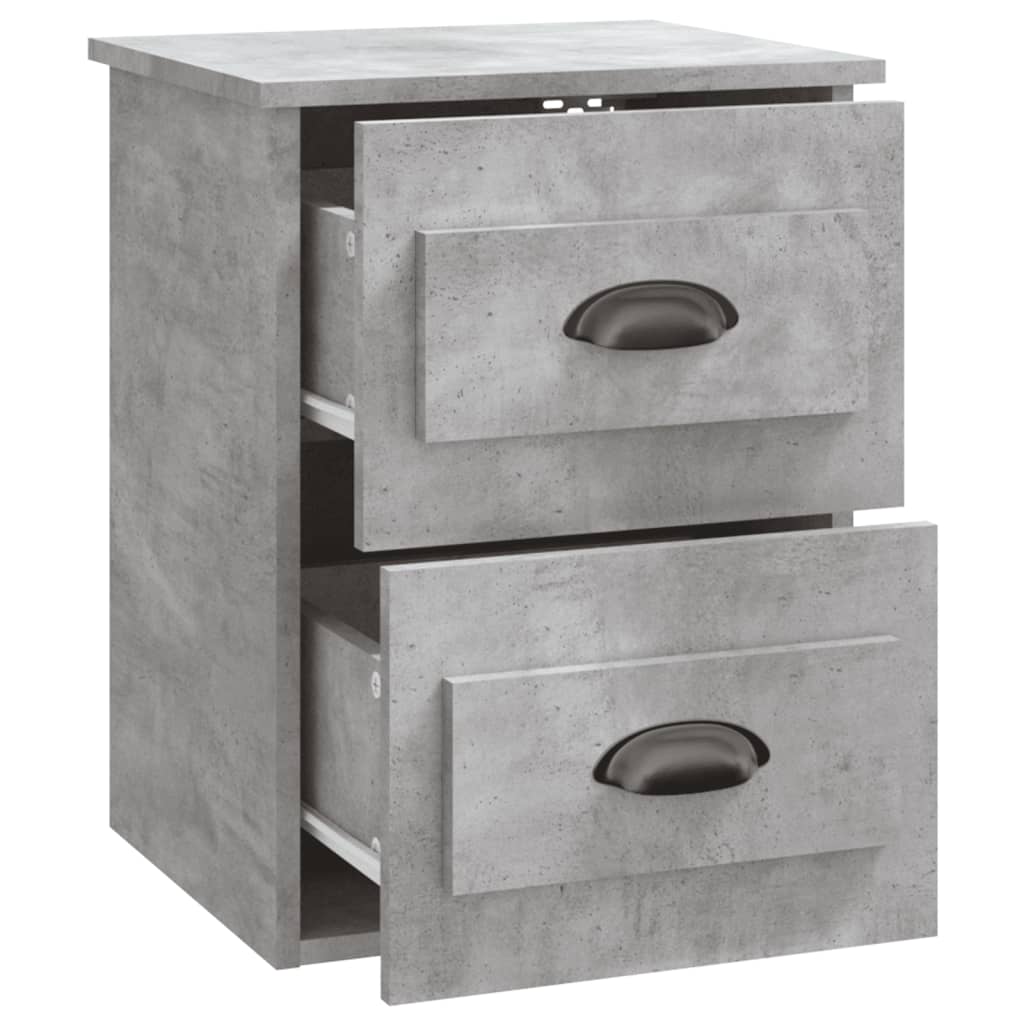 vidaXL Wall-mounted Bedside Cabinet Concrete Grey 41.5x36x53cm