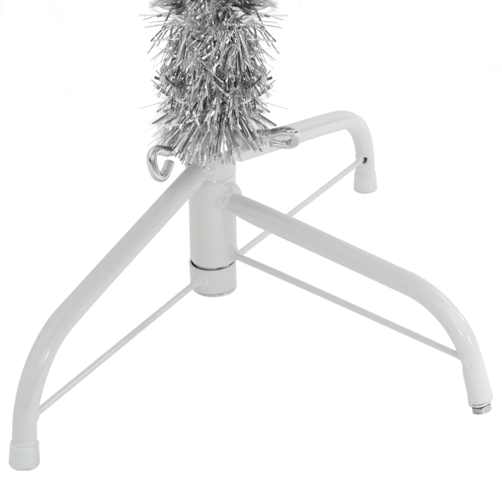 vidaXL Artificial Half Christmas Tree with Stand Silver 180 cm PET
