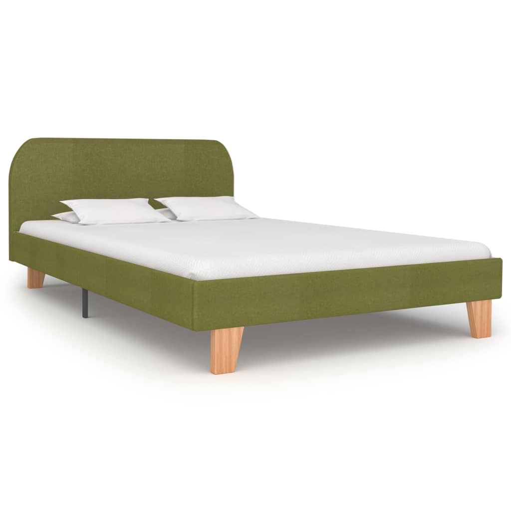 vidaXL Bed Frame Green Fabric Double Size