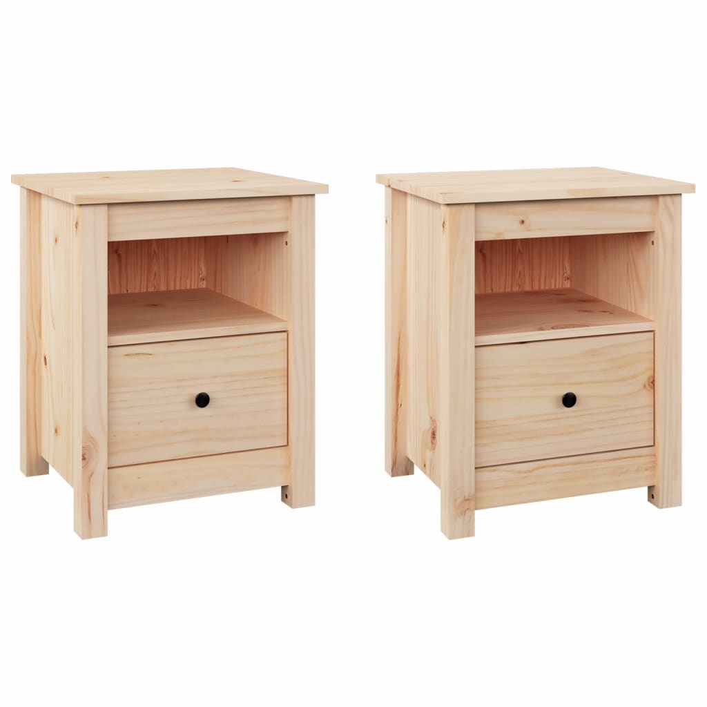 vidaXL Bedside Cabinets 2 pcs 40x35x49 cm Solid Wood Pine