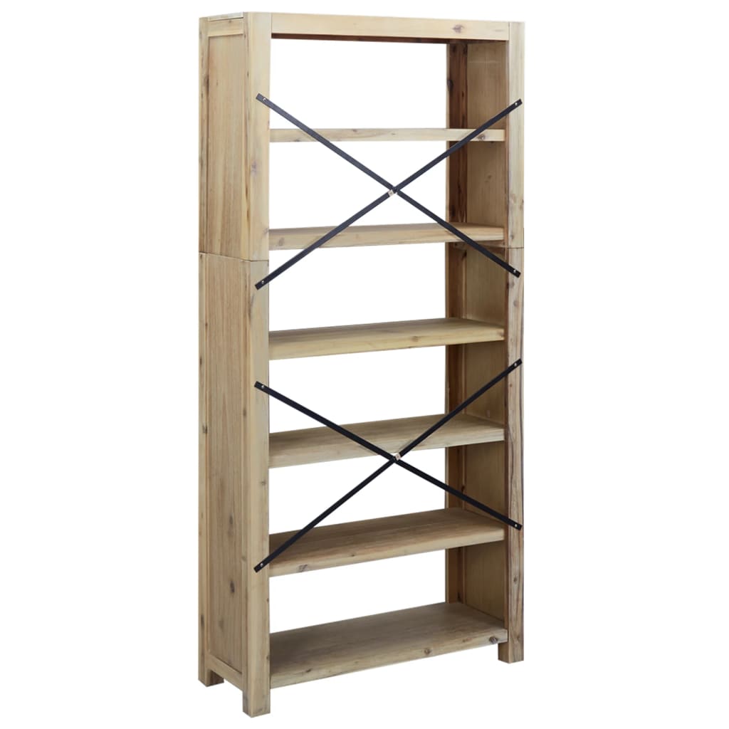 vidaXL 6-Tier Bookcase 80x30x170 cm Solid Wood Acacia