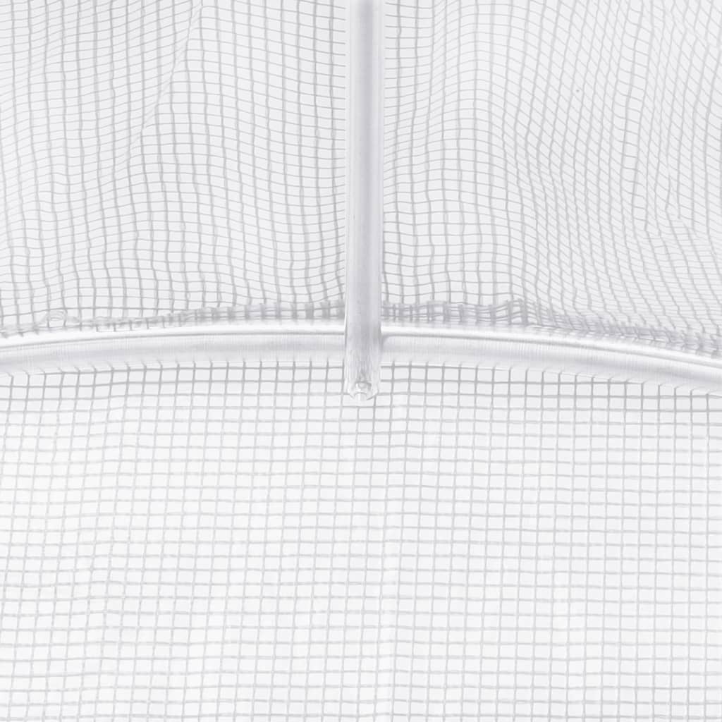 vidaXL Greenhouse with Steel Frame White 20 m² 5x4x2.3 m
