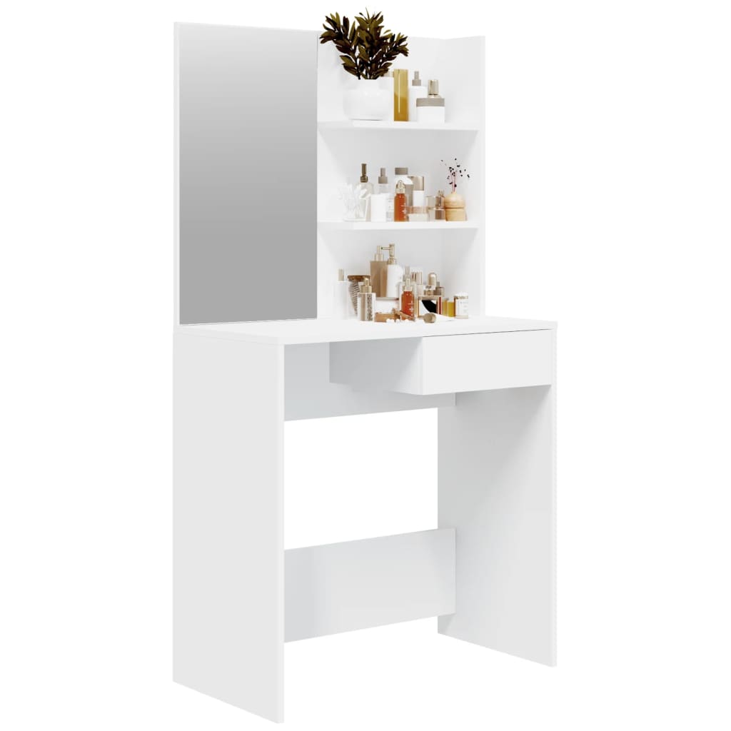 vidaXL Dressing Table with Mirror White 74.5x40x141 cm