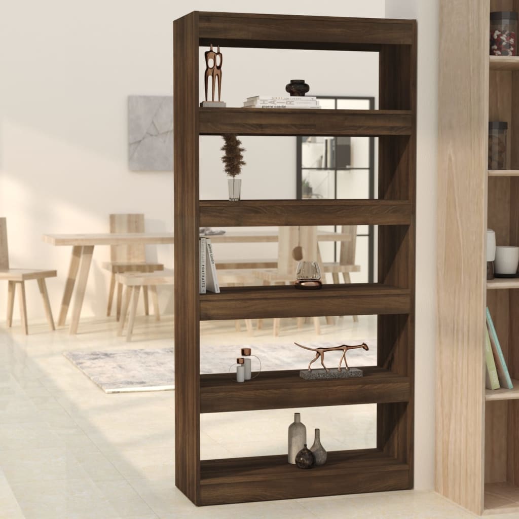 vidaXL Book Cabinet/Room Divider Brown Oak 80x30x166 cm Engineered Wood