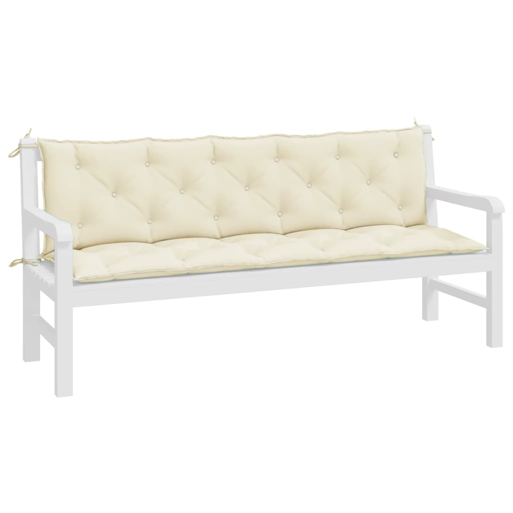 vidaXL Garden Bench Cushions 2 pcs Cream White 180x50x7cm Oxford Fabric