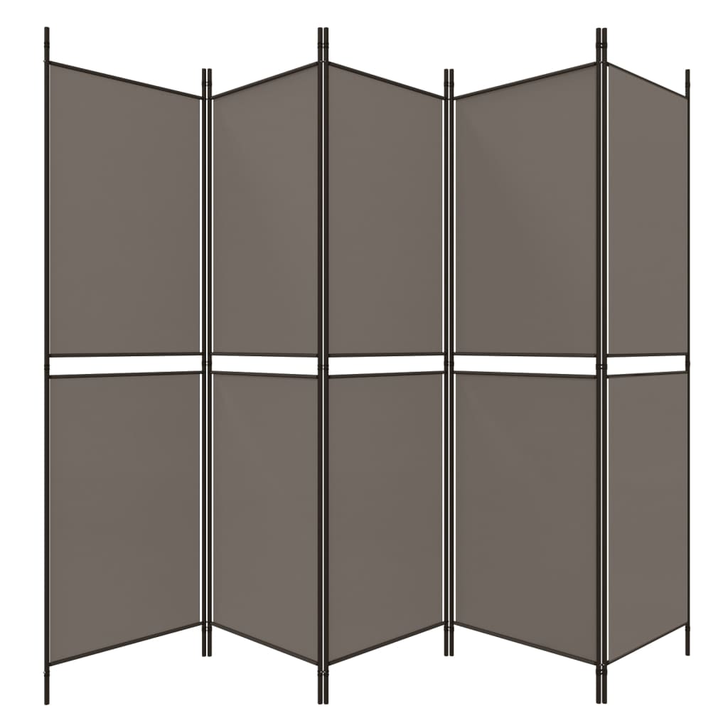 vidaXL 5-Panel Room Divider Anthracite 250x180 cm Fabric
