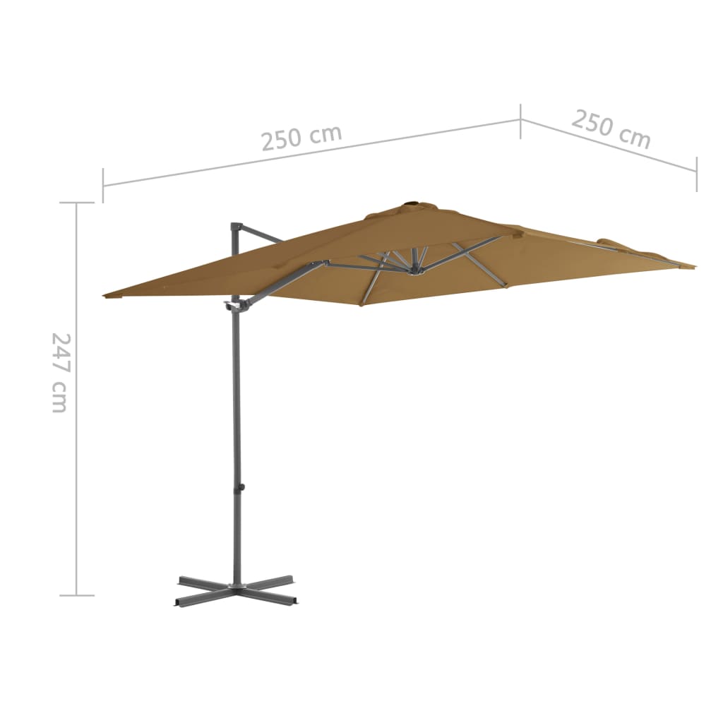 vidaXL Outdoor Umbrella with Portable Base Taupe