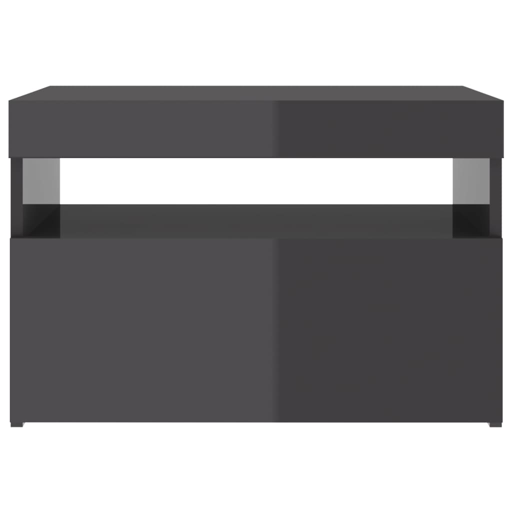 vidaXL TV Cabinets with LED Lights 2 pcs High Gloss Grey 60x35x40 cm