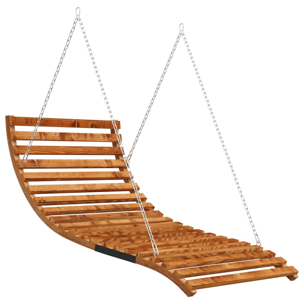 vidaXL Swing Bed Solid Bent Wood with Teak Finish 143x120x65 cm
