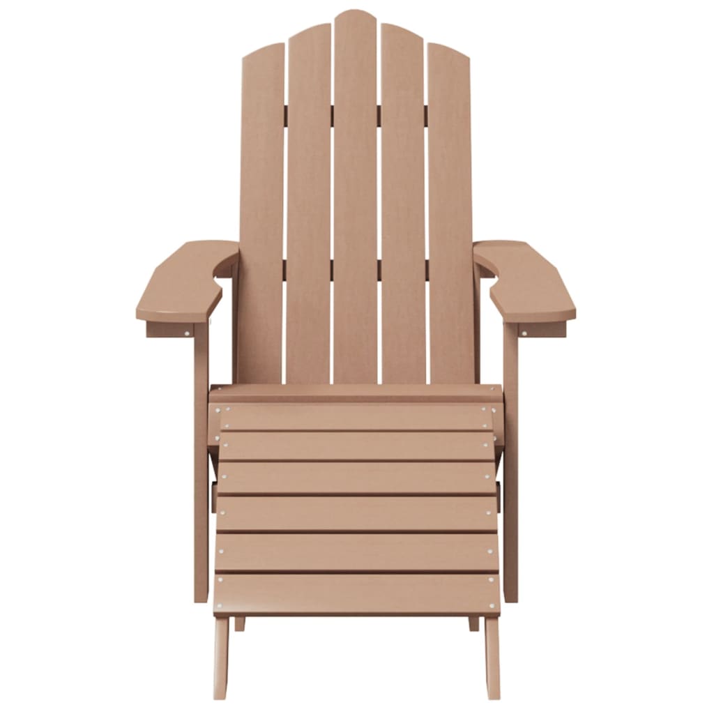 vidaXL Garden Adirondack Chair with Footstool HDPE Brown