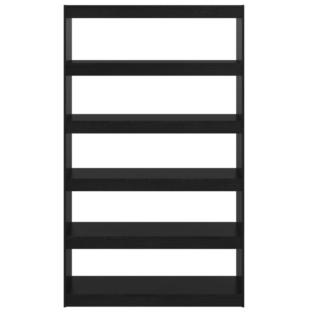 vidaXL Book Cabinet/Room Divider Black 100x30x167.5 cm Solid Pinewood