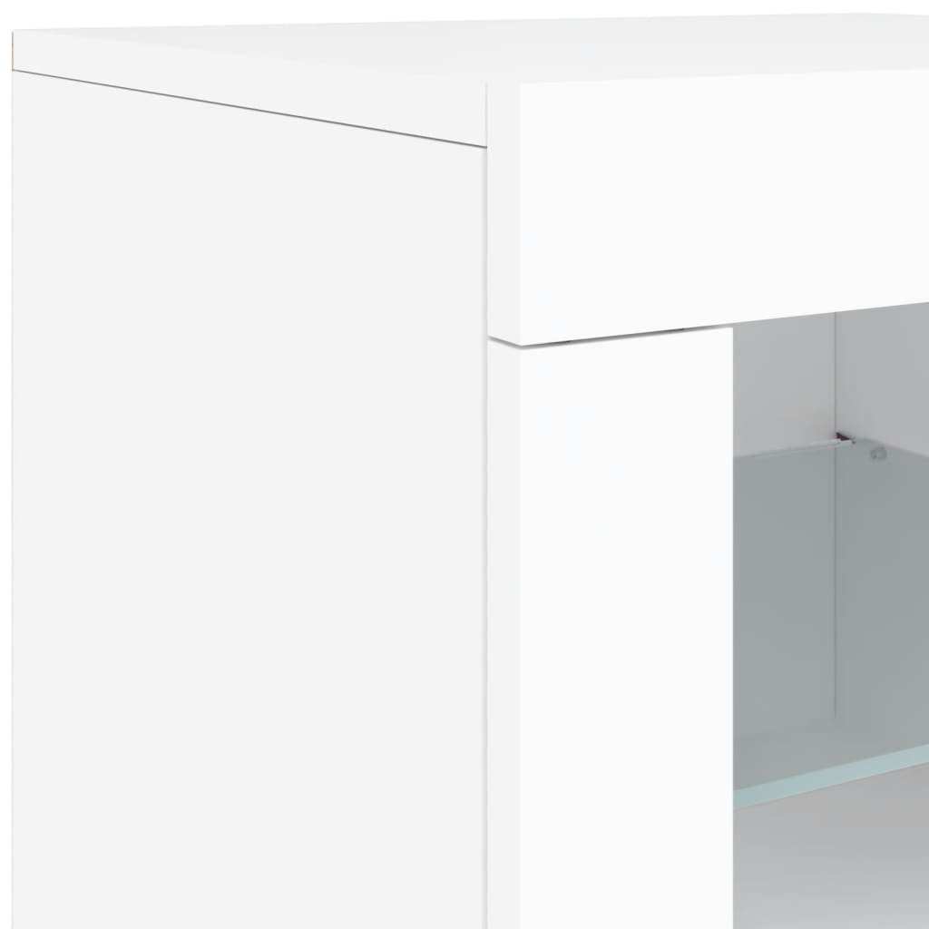 vidaXL Sideboard with LED Lights White 181.5x37x67 cm