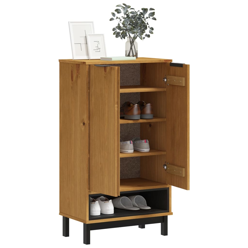 vidaXL Shoe Cabinet FLAM 59.5x35x107 cm Solid Wood Pine