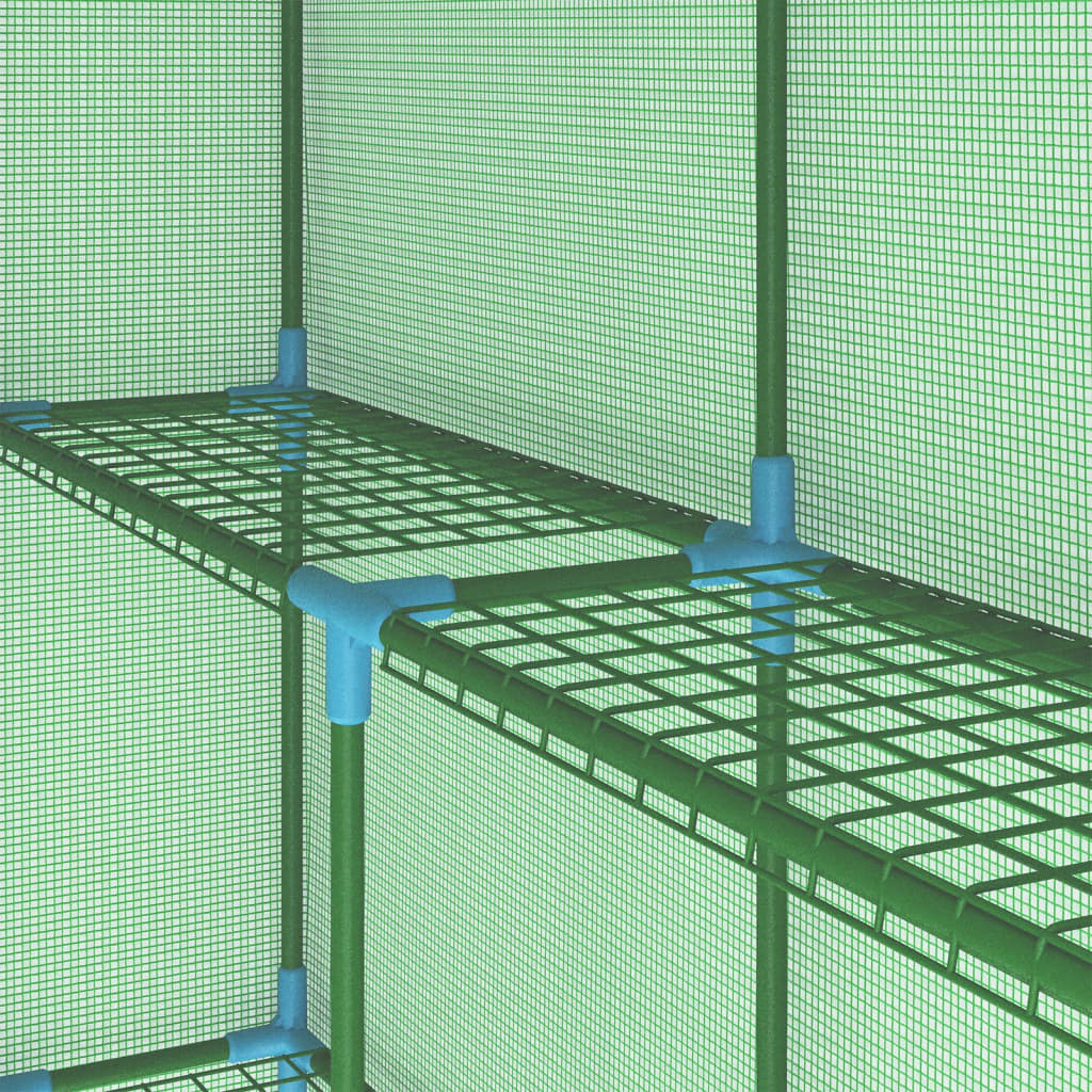 vidaXL Greenhouse with Shelves Steel 143x143x195 cm