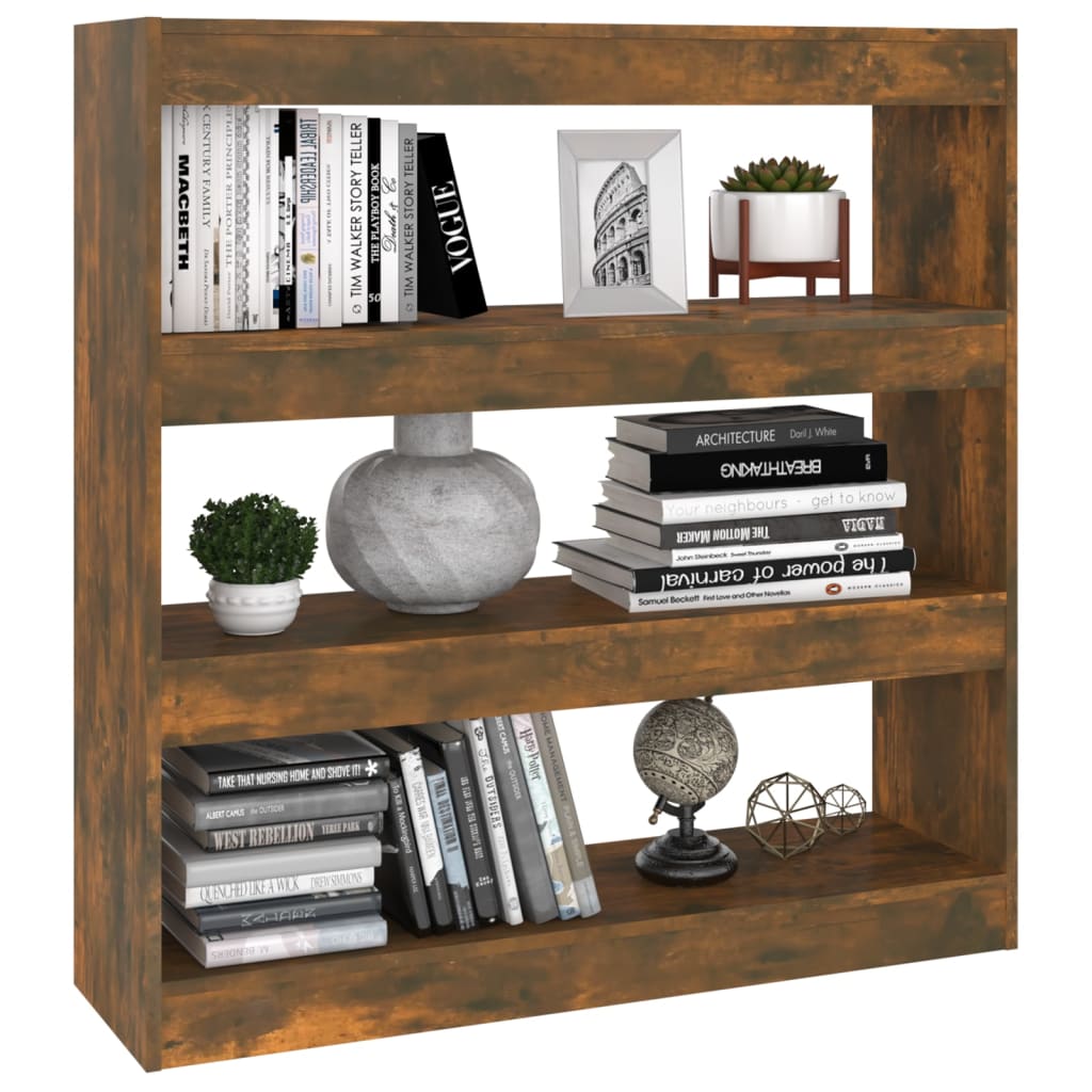 vidaXL Book Cabinet/Room Divider Smoked Oak 100x30x103 cm