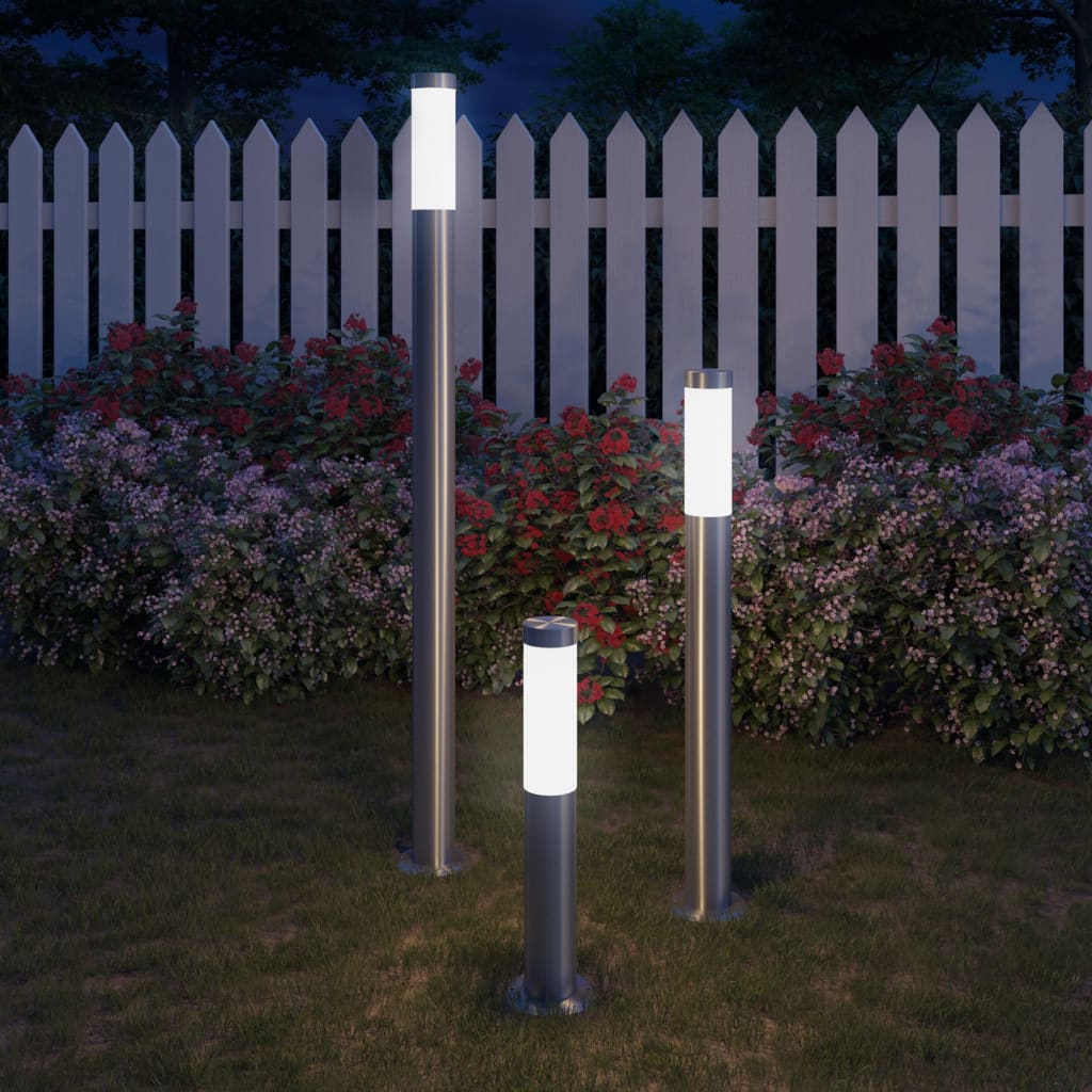 vidaXL Garden Lamp Set 3-piece Waterproof Stainless Steel