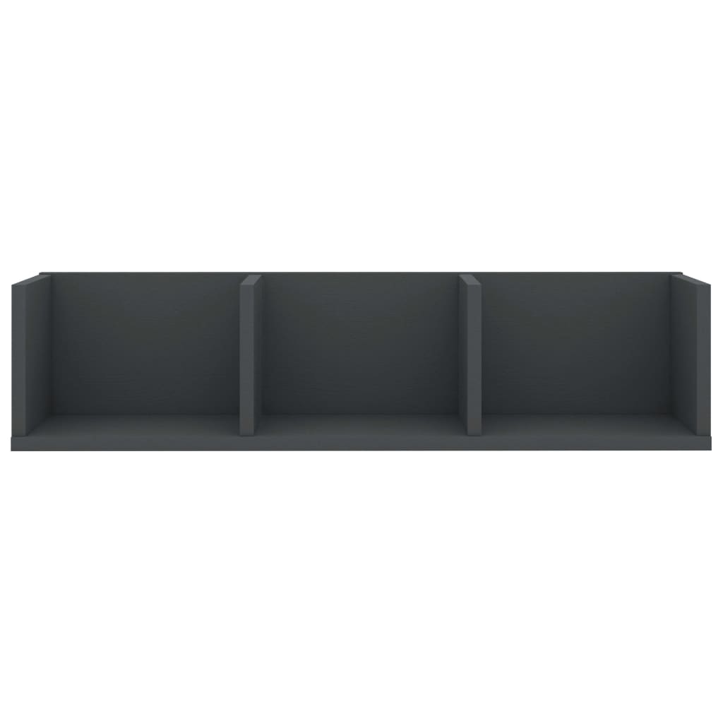 vidaXL CD Wall Shelf Grey 75x18x18 cm Engineered Wood