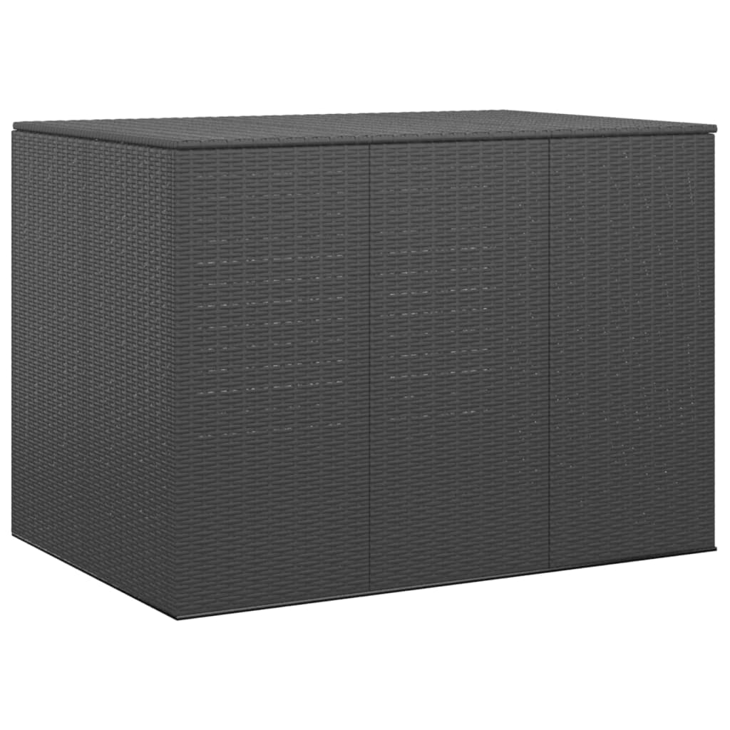 vidaXL Garden Cushion Box PE Rattan 145x100x103 cm Black