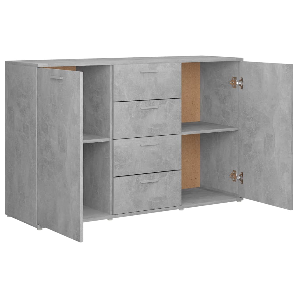vidaXL Sideboard Concrete Grey 120x35.5x75 cm Engineered Wood