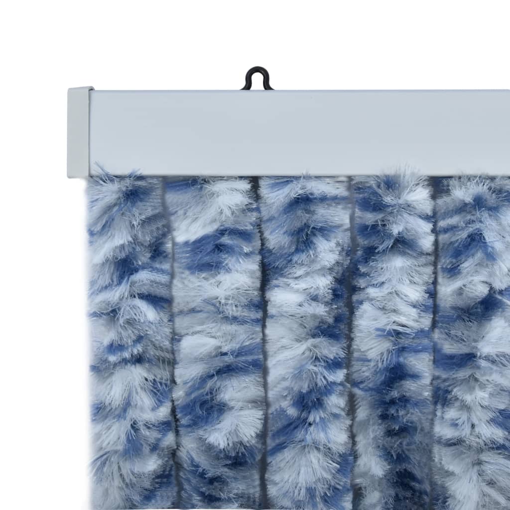 vidaXL Insect Curtain Blue, White and Silver 90x220 cm Chenille