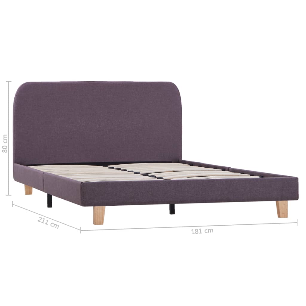 vidaXL Bed Frame Taupe Fabric Queen Size