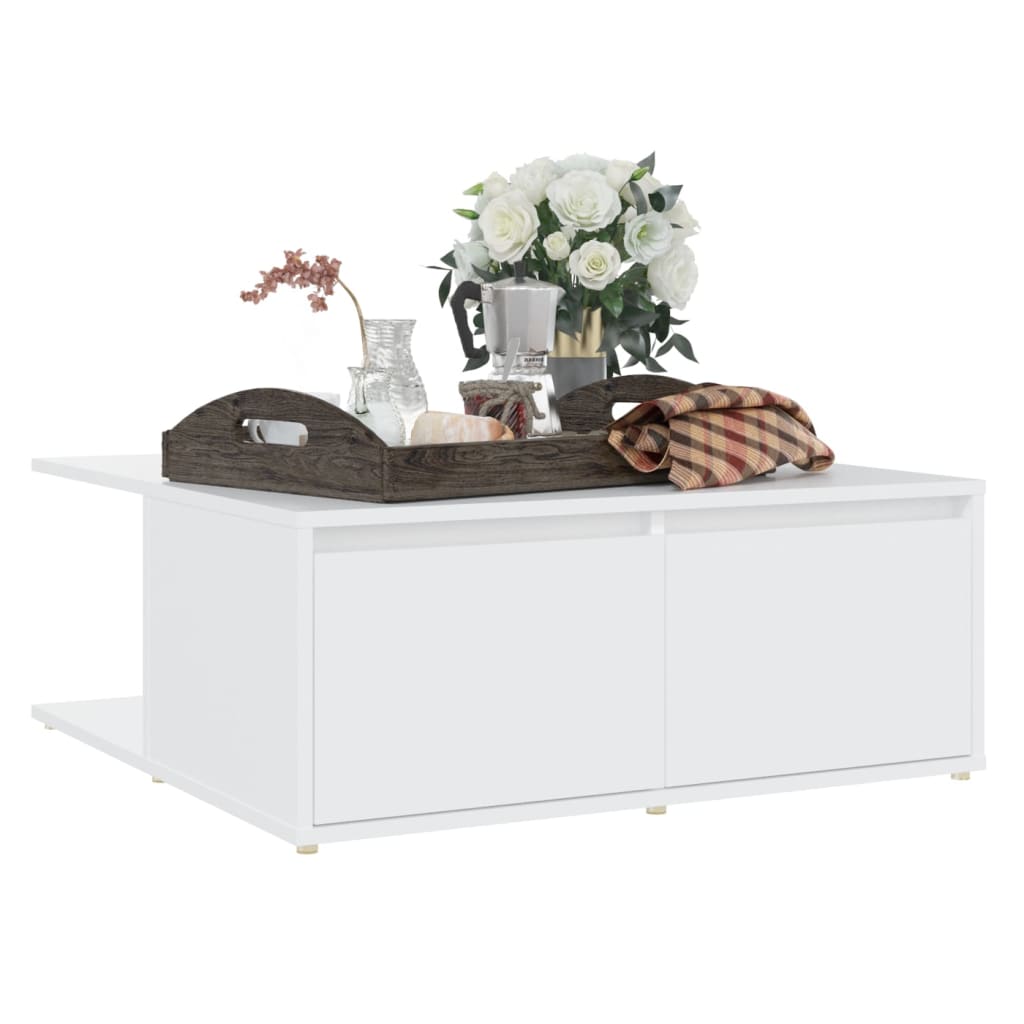 vidaXL Coffee Table White 80x80x31 cm Engineered Wood