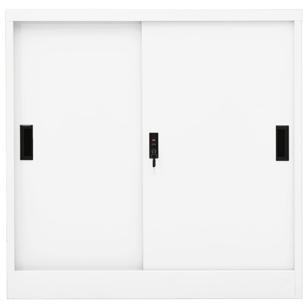 vidaXL Office Cabinet with Sliding Door White 90x40x90 cm Steel