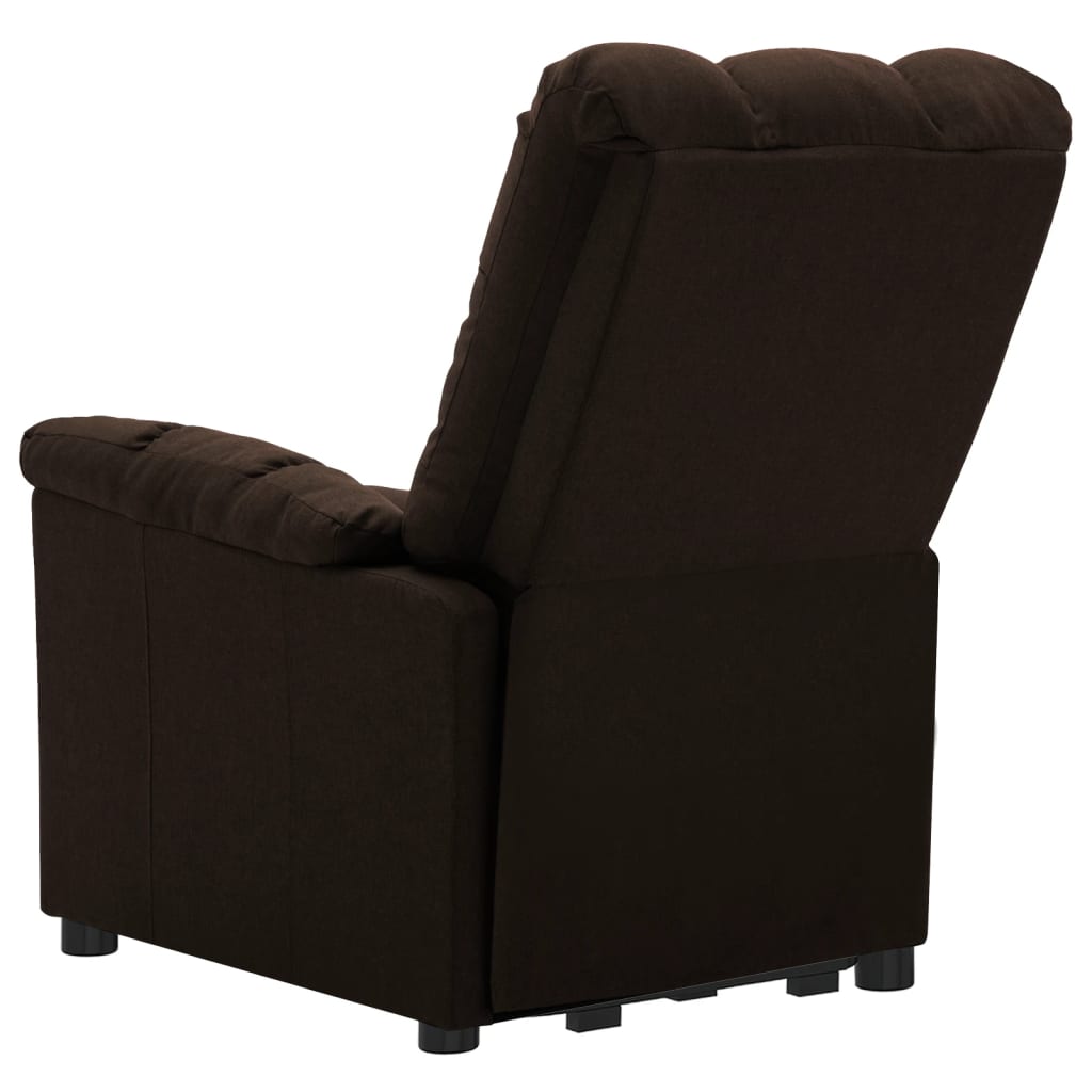 vidaXL Stand up Massage Chair Dark Brown Fabric