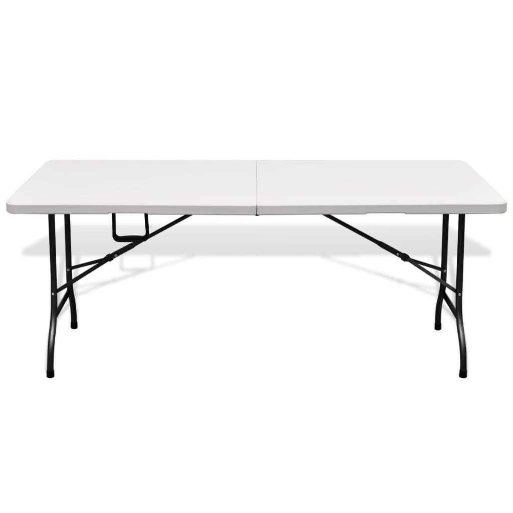 vidaXL Folding Garden Table White 180x75x74 cm HDPE