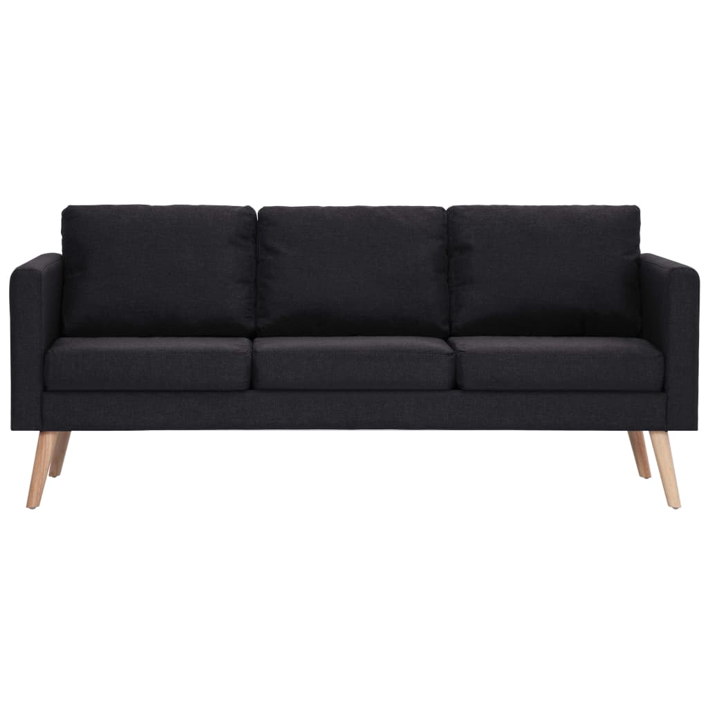 vidaXL 3-Seater Sofa Fabric Black