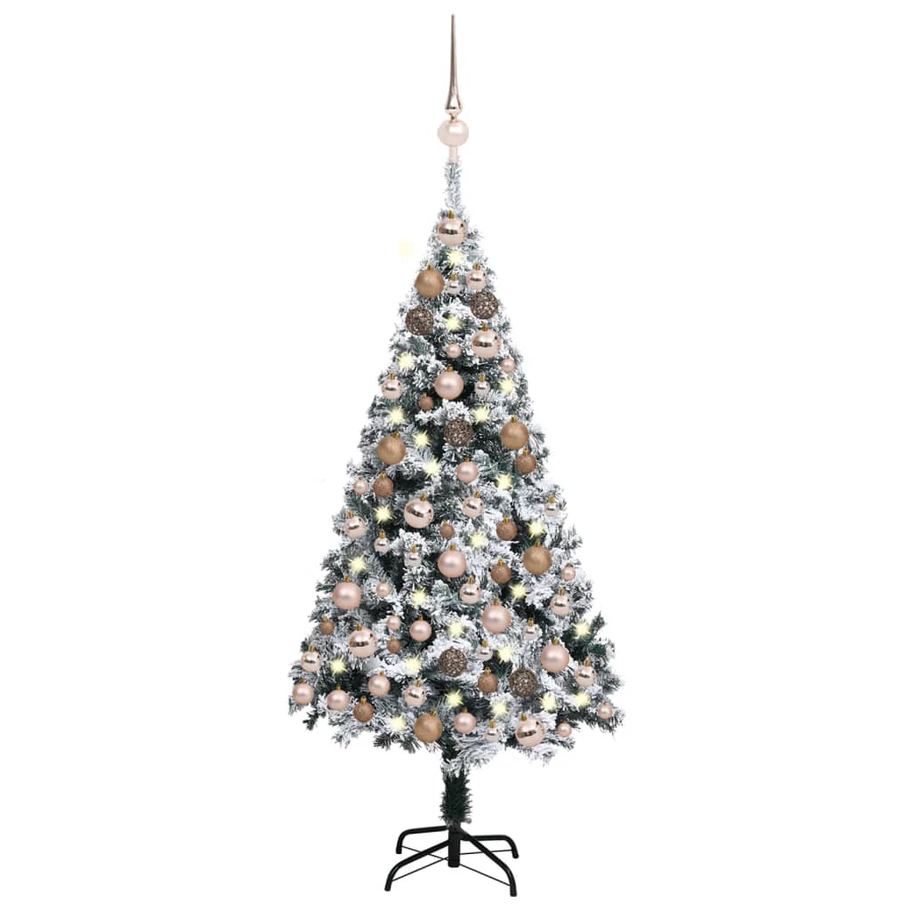 vidaXL Artificial Pre-lit Christmas Tree with Ball Set LEDs Green 120 cm