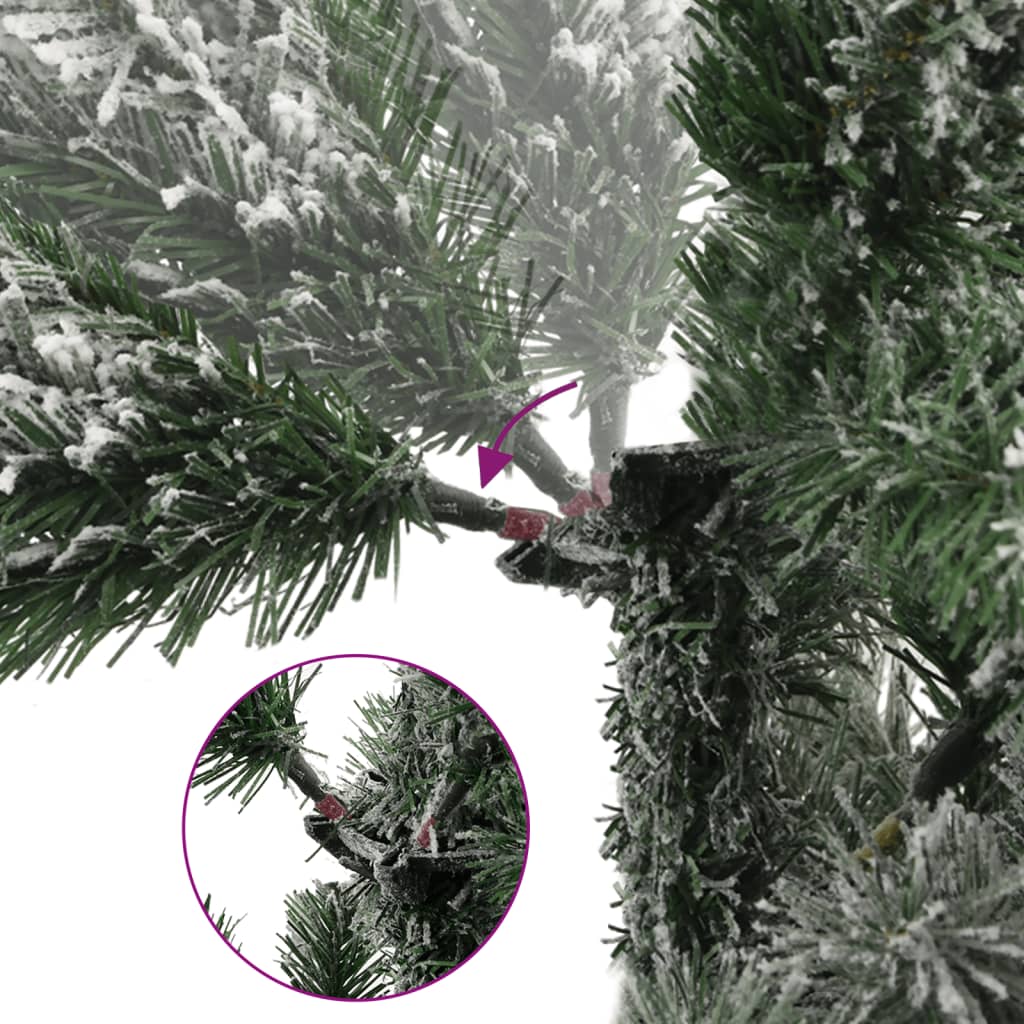 vidaXL Artificial Hinged Christmas Tree 150 LEDs & Flocked Snow 150 cm