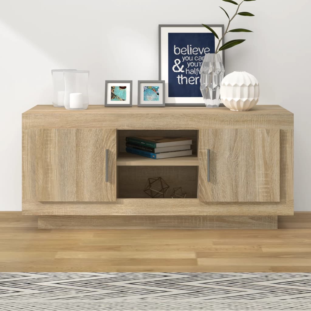 vidaXL TV Cabinet Sonoma Oak 102x35x45 cm Engineered Wood